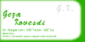 geza kovesdi business card